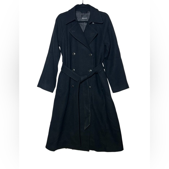 NWT Madewell Black Double-Breasted Trench Coat, Sizes S & XL - Picture 4 of 15